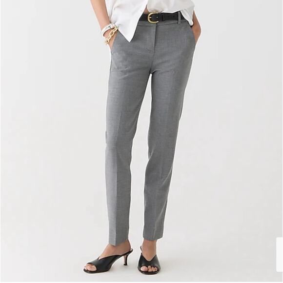J.Crew Pants Womens 4 Tall Gray Cameron Slim Cropped Career Stretch Corpcore - Picture 1 of 11
